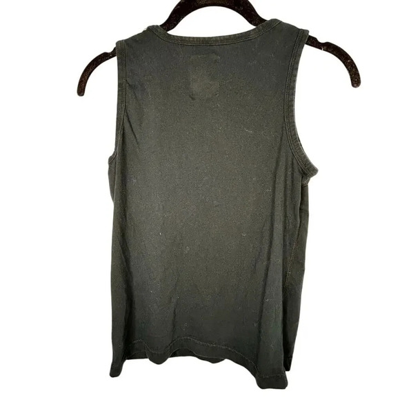 Nike Tank Top Size Medium Black Yellow Swoosh Workout Sleeveless Running Active - Picture 2 of 6